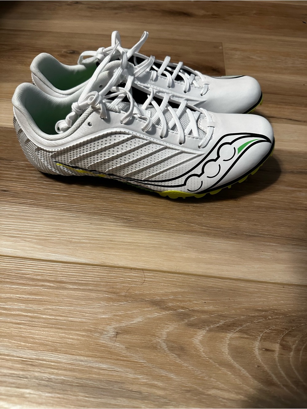Saucony White Sneakers with Lime Green Accents